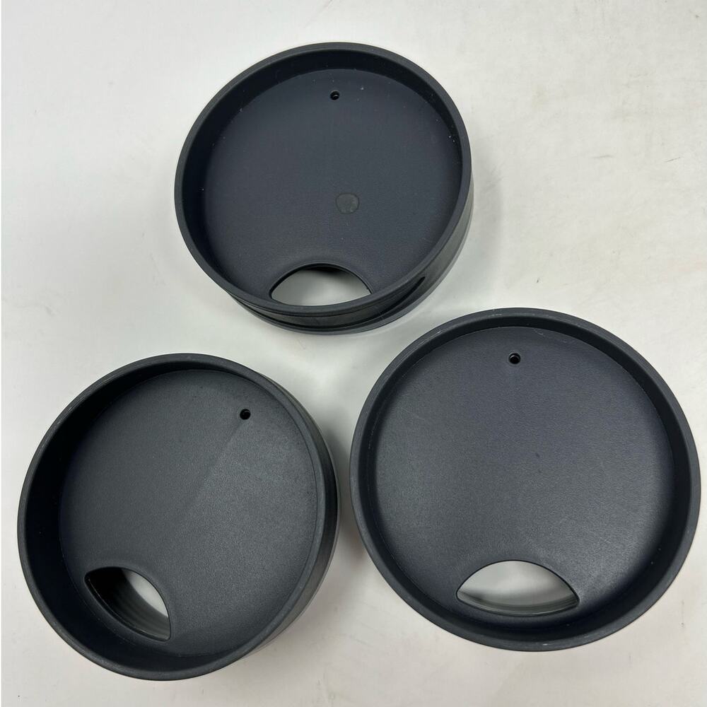 Replacement‎ Three Dark Gray Screw on Tumbler Lids 3" Top x 2 1/2" Bottom